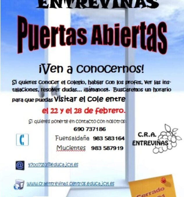 Jornada de puertas abiertas en el colegio CRA Entreviñas